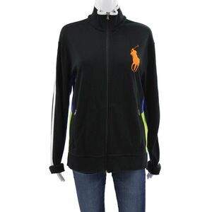 Polo Ralph Lauren Unisex Adults Black Colorblock Zip Track Jacket Size M